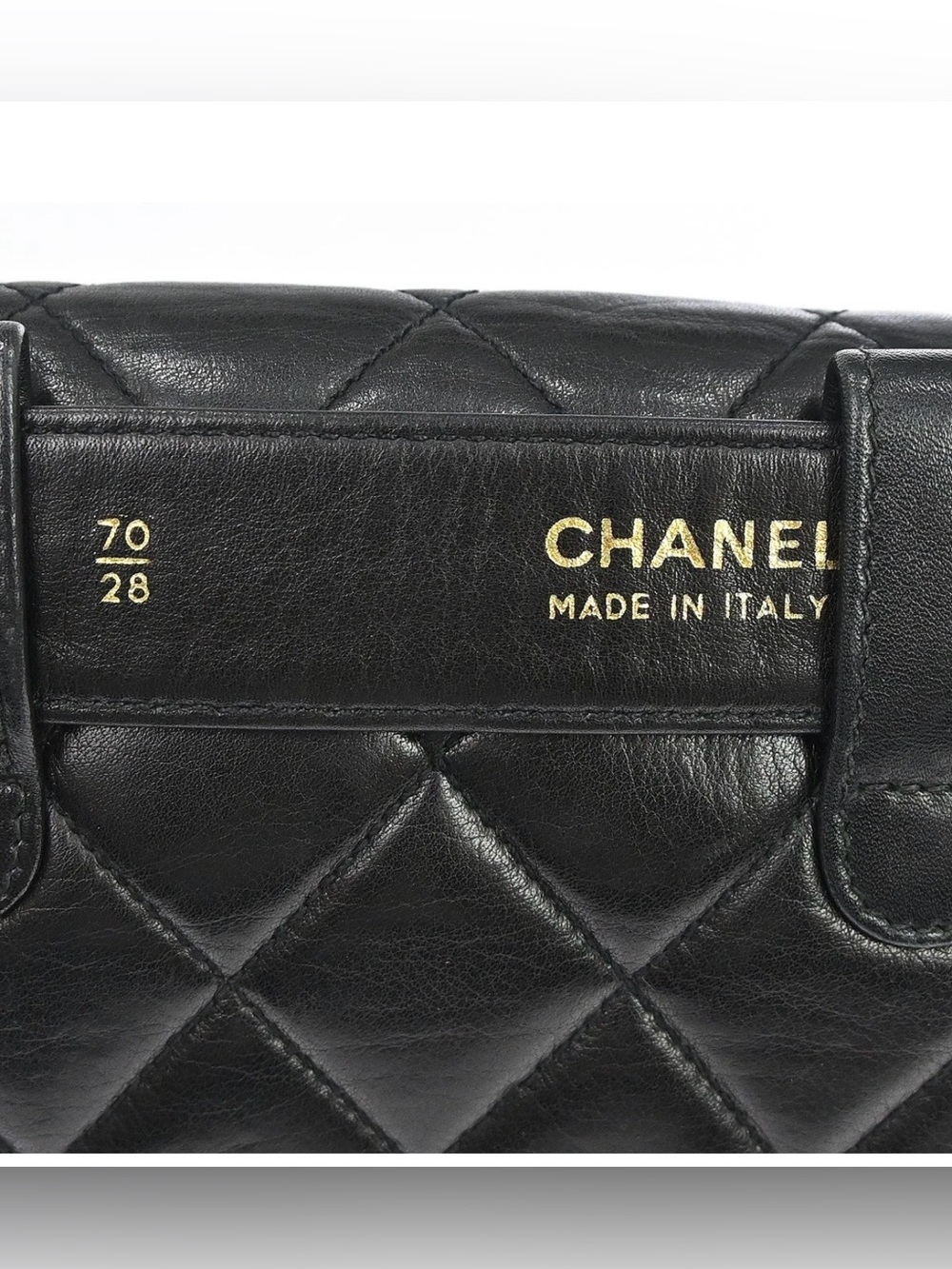 Authentic CHANEL 1991 black lambskin vintage mini belt bum bag waist 70cm - Picture 10 of 10
